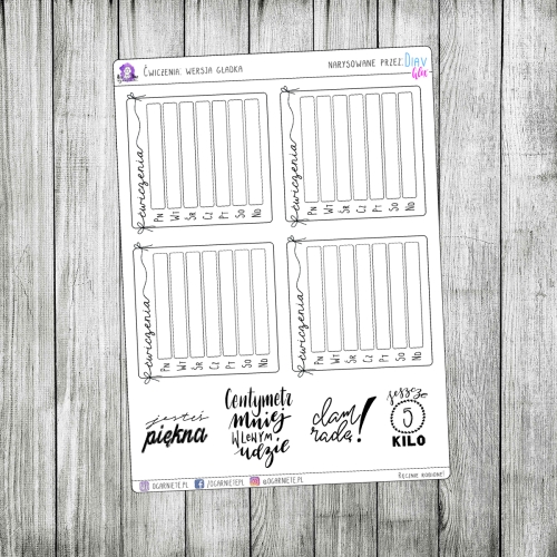 tracker tygodniowy do ćwiczeń