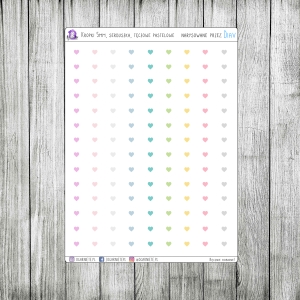 Kropki 5mm, serduszka, wielokolorowe (wzorzyste)