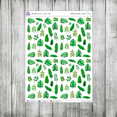 naklejki z liśćmi do plannera