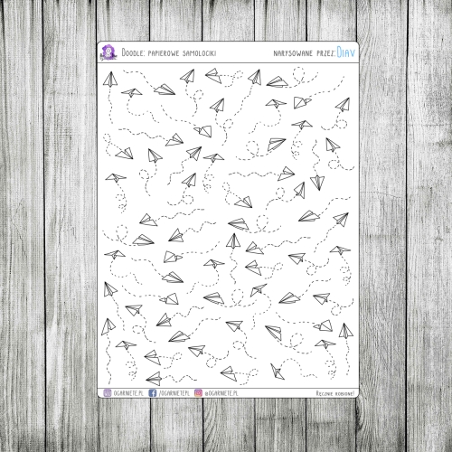 doodle papierowe samoloty