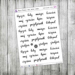 Nazwy Miesięcy – małe, brushlettering