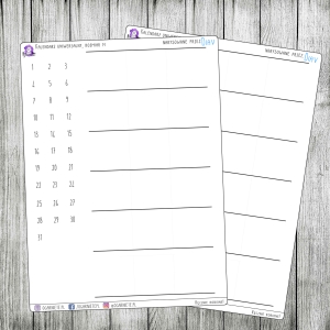 Kalendarz uniwersalny, rozmiar M, wersja 2