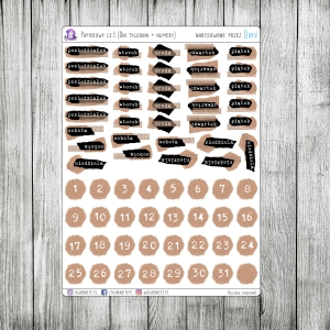 Papierowy, cz.3 - dni tygodnia + numery