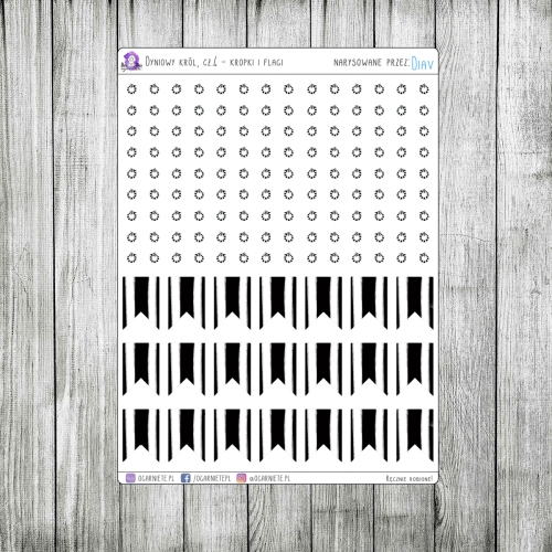 naklejki czarnobiałe flagi i kropki