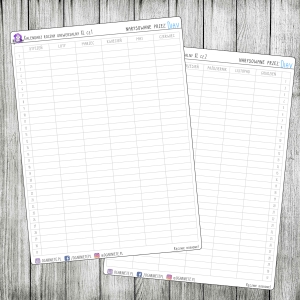 Kalendarz roczny, uniwersalny XL (dwa arkusze)