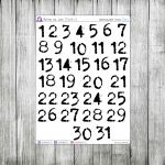 Numery dni, duże, 1.7cm, v3