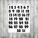 Numery dni, duże, 1.7cm, v4