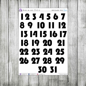 Numery dni, duże, 1.7cm, v4