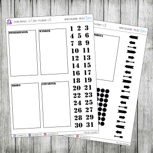 Szablonowa, cz.1 - dni tygodnia (str. 1 + str. 2)