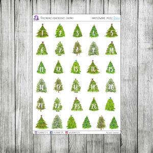 Kalendarz adwentowy: choinki