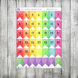 Flagi z numerem, urodzinowe kolory