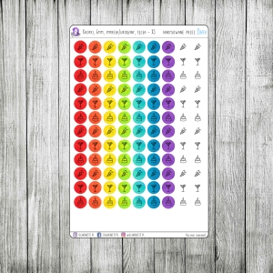 Piktogramy: impreza/klub/urodziny - Arkusz XS