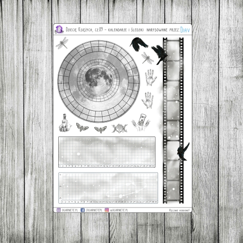 księżycowy habit tracker bullet journal