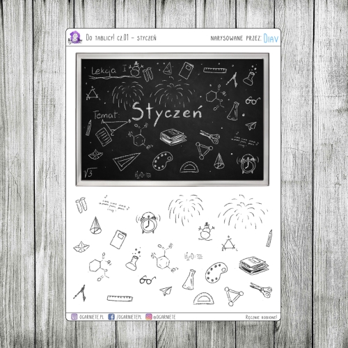 tablicowy styczeń naklejka