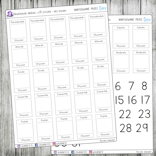 styczniowe dni tygodnia