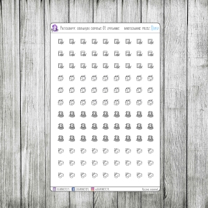 Piktogramy: Obowiązki domowe 01: zmywanie - arkusz XS