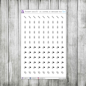 Piktogramy: Dziecko 06 - leki, szczepienia, wizyty u lekarza - Arkusz XS