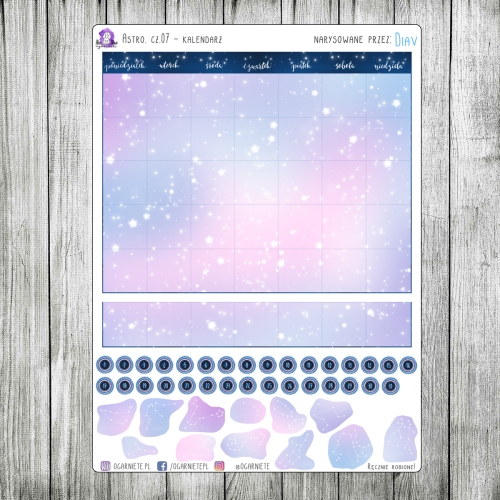 gwiezdny kalendarz do bullet journal
