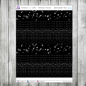 Papierowy v2, cz.06a - paseczki: czarne z białymi wzorami