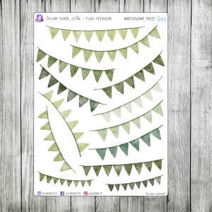 Zielony Ogród, cz.06l - akwarelowe flagi trójkątne