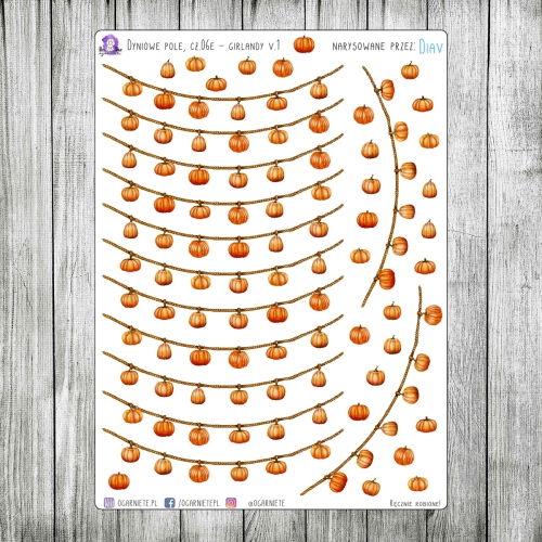girlandy z dyniami naklejki