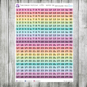 Funkcjonalny pastelowy, cz.02b - numery dni