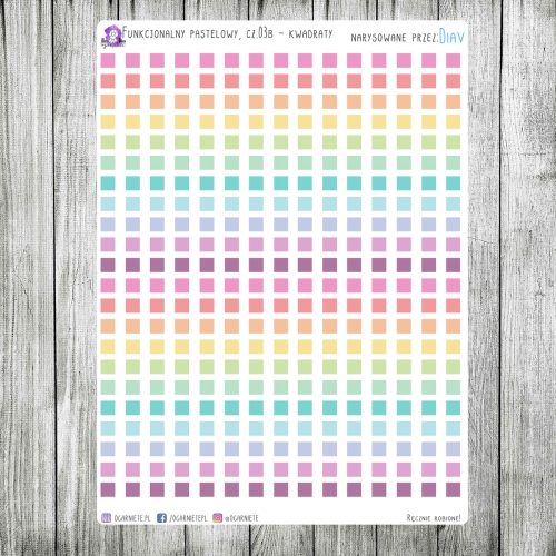 naklejki z kolorowymi kwadratami