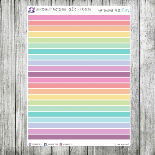 naklejki z kolorowymi paskami