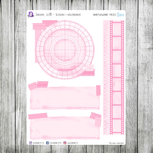 kalendarz Sakura do Bullet Journal