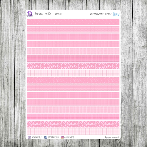 różowe washi tape