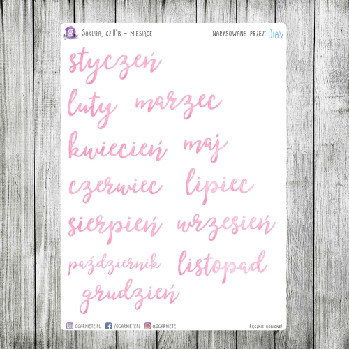 naklejki z miesiącami