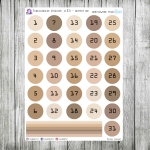 Funkcjonalny spokojny, cz.02c - numery dni w kołach (2cm)