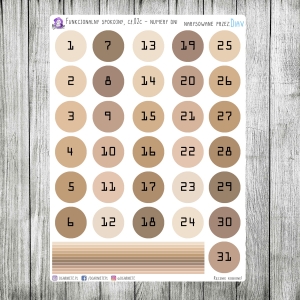 Funkcjonalny spokojny, cz.02c - numery dni w kołach (2cm)