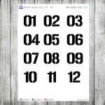 Numery miesięcy, duże, 2cm
