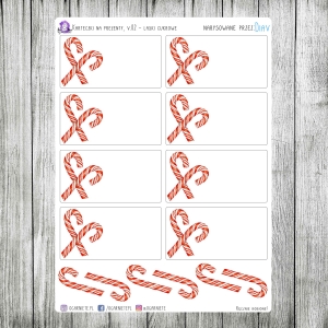 Naklejki na prezenty, v.02 - cukrowe laski