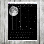 Lunerie Black, cz.07b - kalendarz miesięczny, czarny 