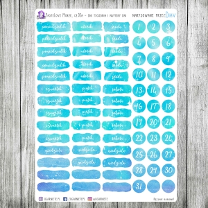 PasteLove Morze, cz.02a - dni tygodnia i numery dni