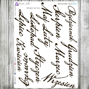 Alicja w Krainie Czarów, cz.01e - nazwy miesięcy (na folii)