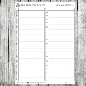 Tabelki finansowe, wąskie, długie, lewe 