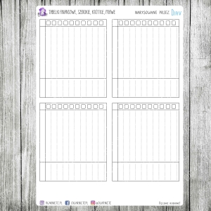 Tabelki finansowe, szerokie, krótkie, prawe