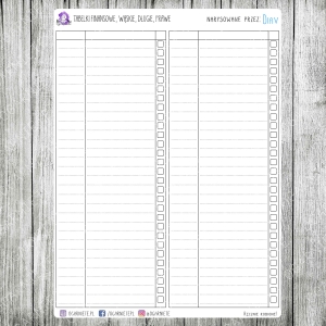 Tabelki finansowe, wąskie, długie, prawe