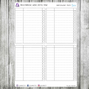 Tabelki finansowe, wąskie, krótkie, prawe