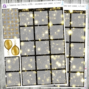 Le Carnaval des Étoiles, cz.07b - kalendarz duży, czarny v.02
