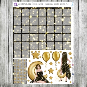 Le Carnaval des Étoiles, cz.07g - kalendarz czarny