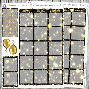 Le Carnaval des Étoiles, cz.07i - kalendarz duży, czarny v.03