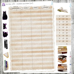 Zaczytana, cz.07a - kalendarz miesięczny, dwie strony!