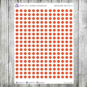 Kropki 4mm, jesiennie pomarańczowe