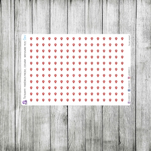 Piktogramy: pinezka, czerwona, 5mm