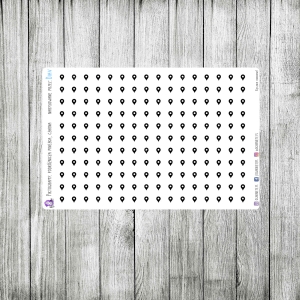 Piktogramy: pinezka, czarna, 5mm