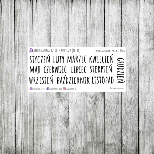 Zielona Oaza, cz.00a - nazwy miesięcy (na folii)